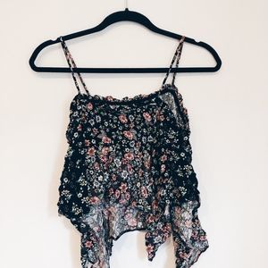 TOPSHOP Tapered Floral Tank Top